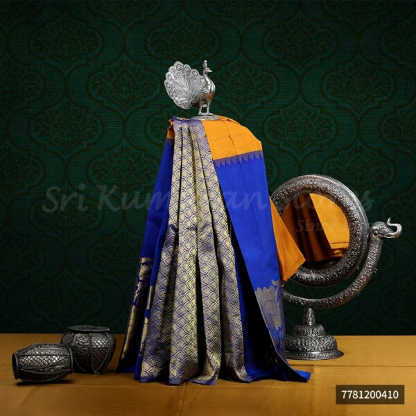 Yellow Saree With Blue Border