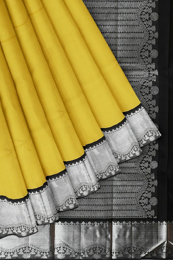 Yellow Saree with Silver Border