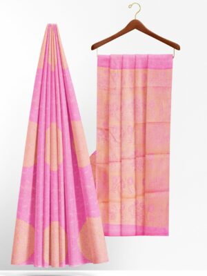 Baby pink saree with baby pink border