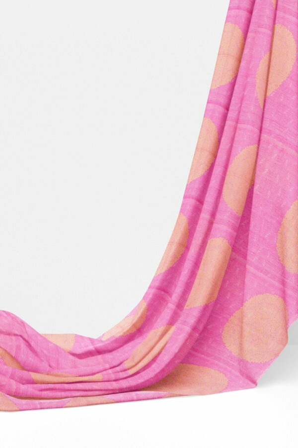 Baby pink saree with baby pink border - Image 3
