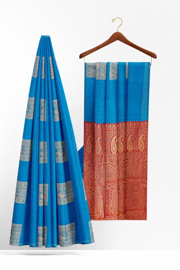 Blue saree with blue border