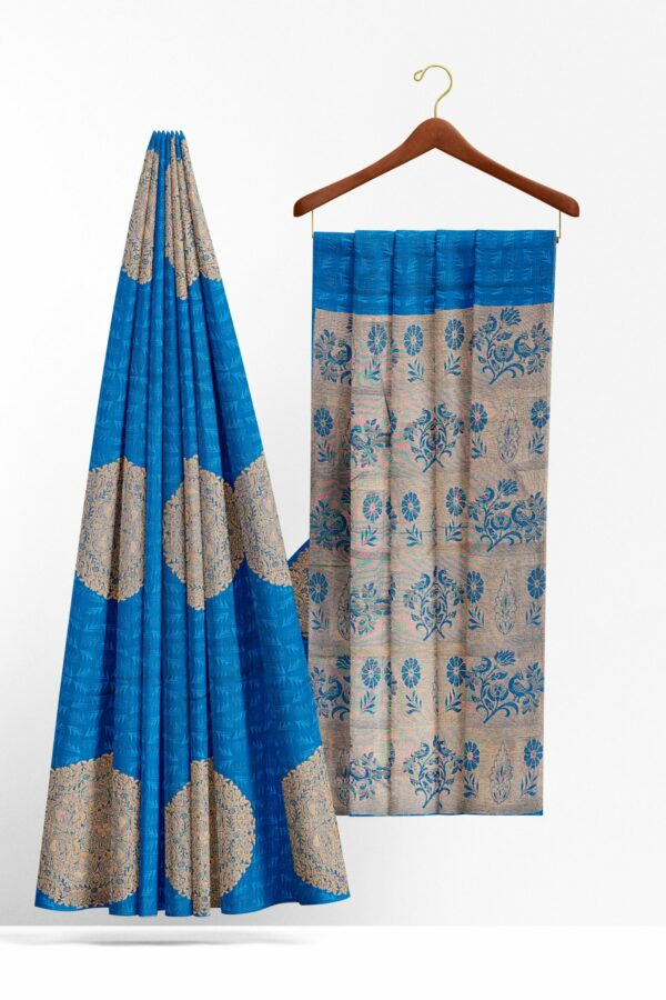 Blue saree with blue border
