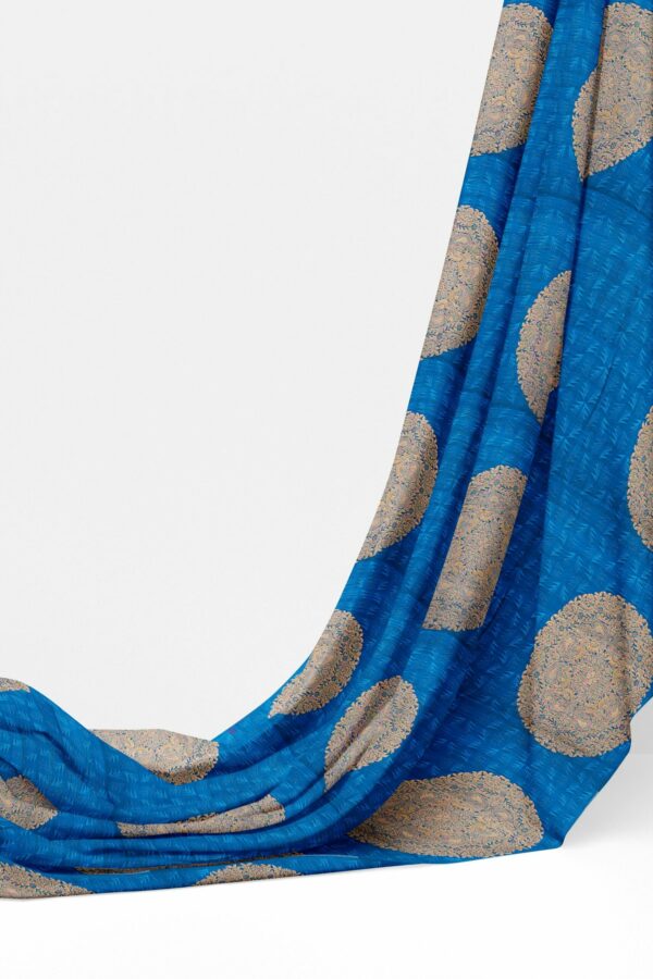 Blue saree with blue border - Image 3
