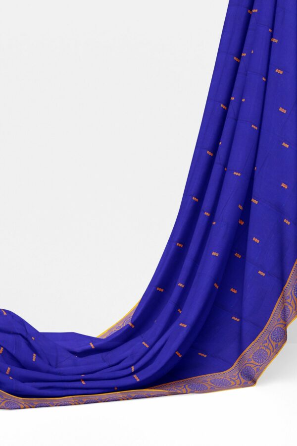 Blue saree with Yellow border - Image 3