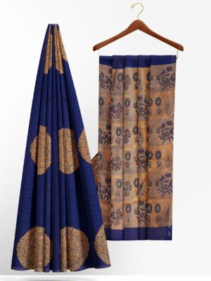 Dark blue saree with dark blue border