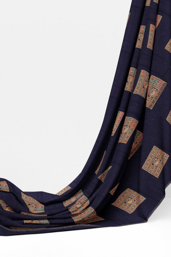 Dark blue saree with dark blue border - Image 3