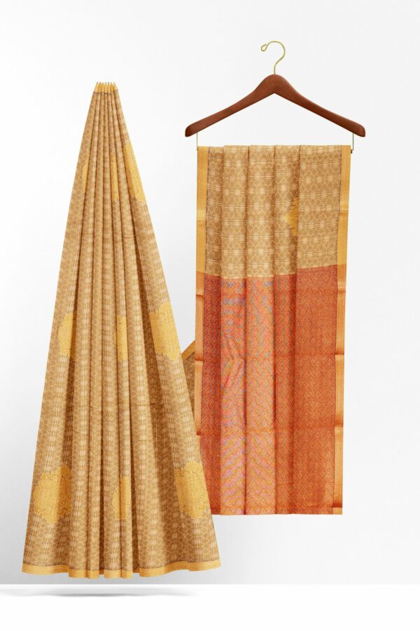 Golden yellow saree with golden yellow border