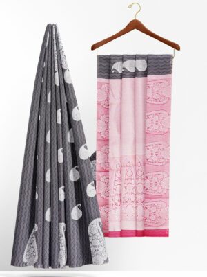Grey saree with grey border