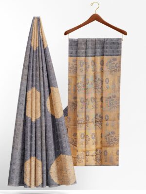 Grey saree with grey border