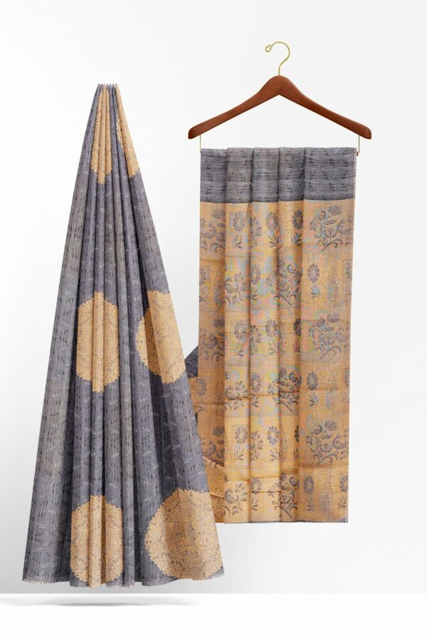Grey saree with grey border