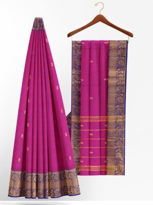 Magenta saree with Blue border