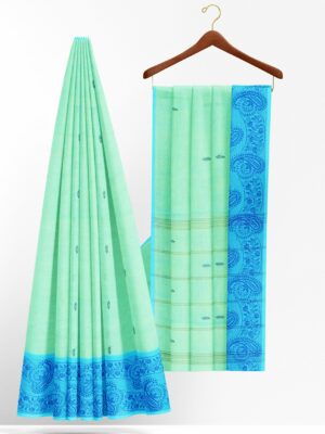Mint Green saree with blue border