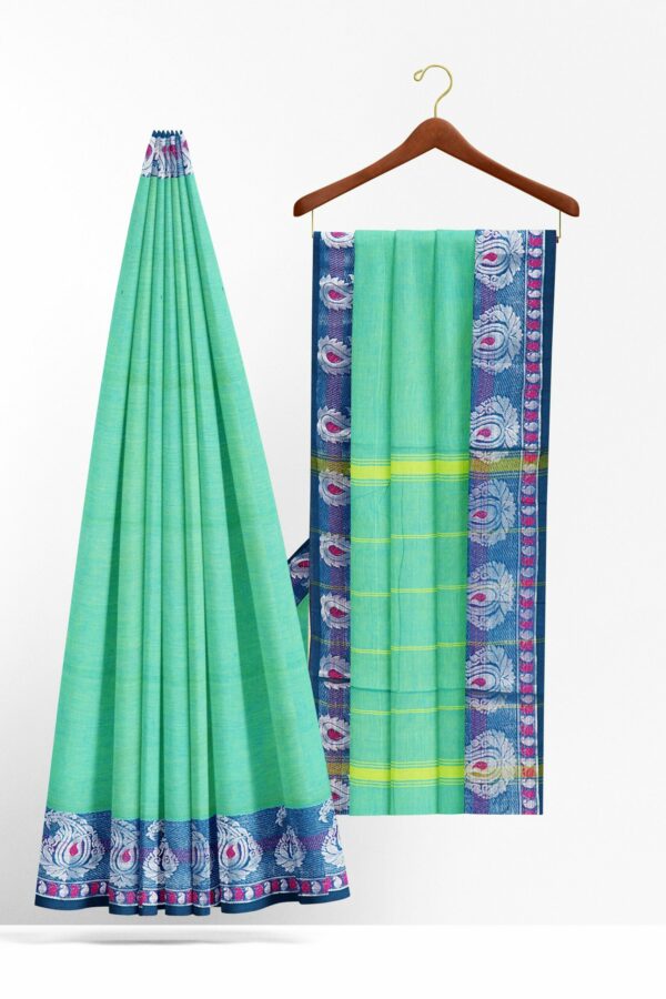Mint Green saree with blue border