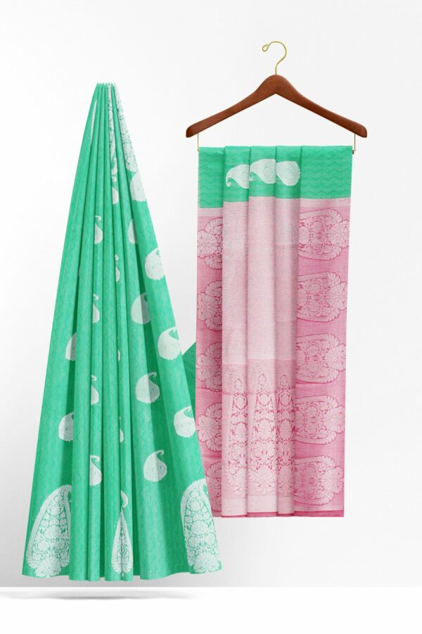 Mint Green saree with mint green border