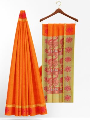 Orange Saree with orange border