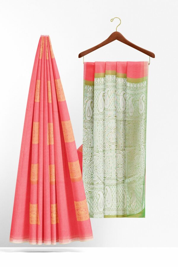 Pink saree with pink border