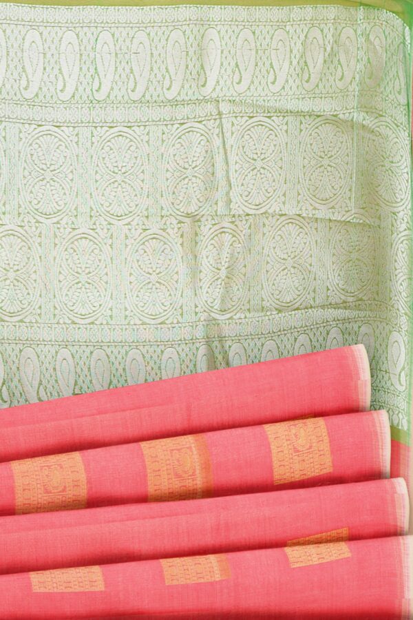 Pink saree with pink border - Image 4