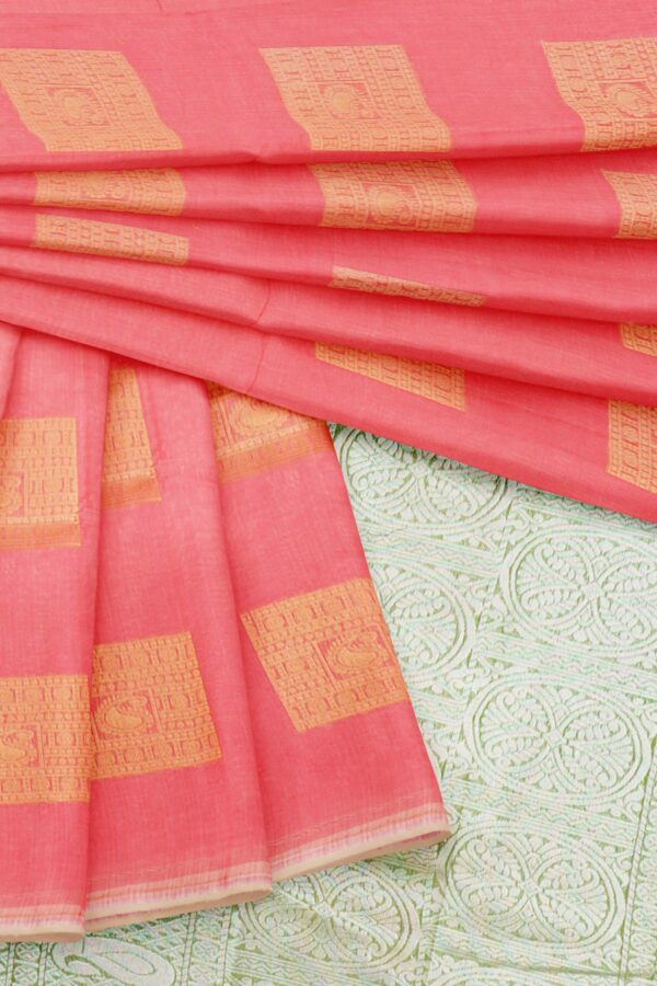 Pink saree with pink border - Image 5