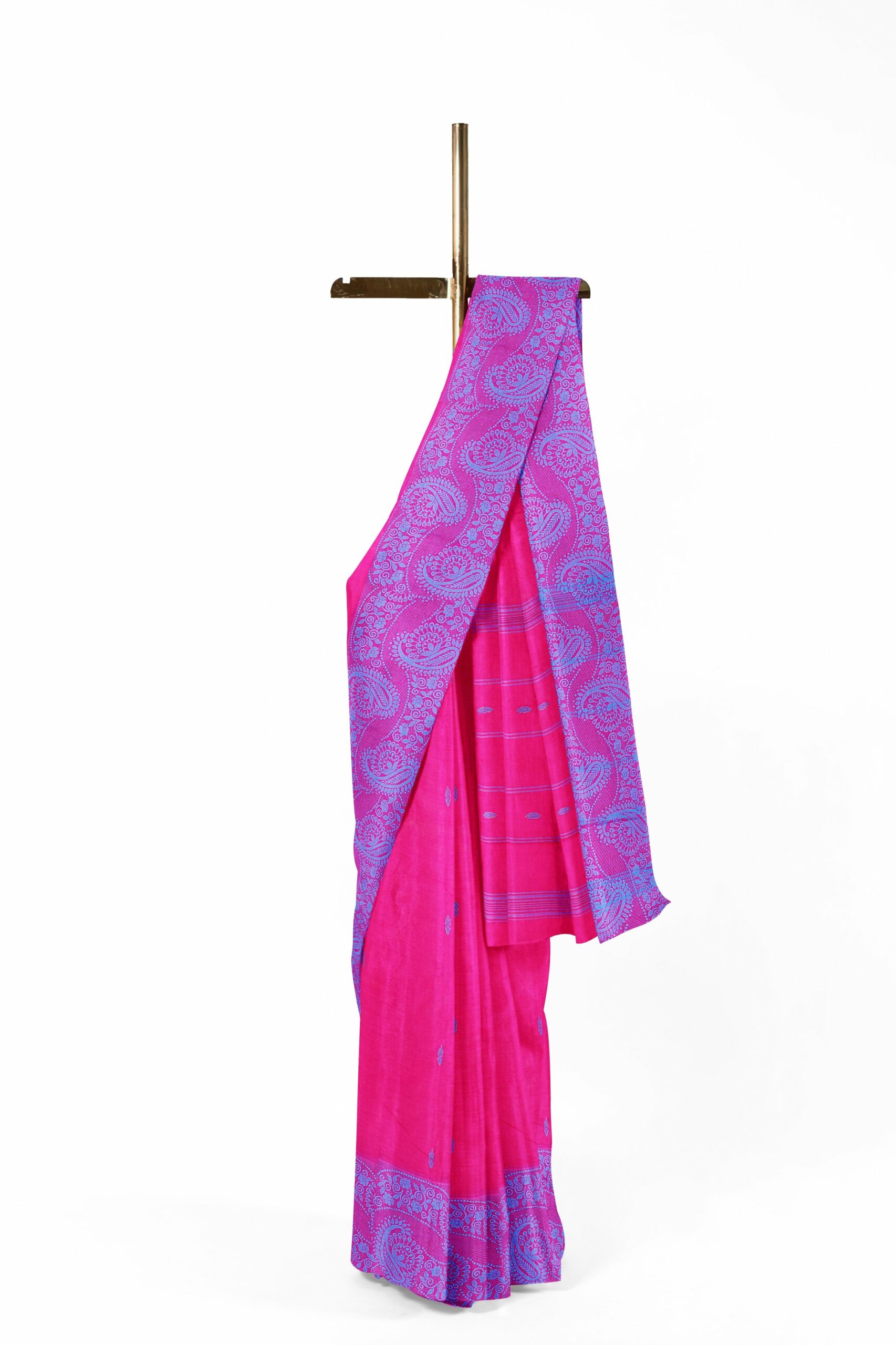 Pink Saree with Purple border - Image 2