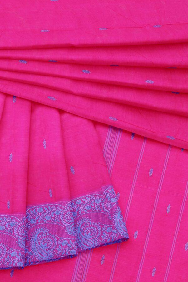 Pink Saree with Purple border - Image 5