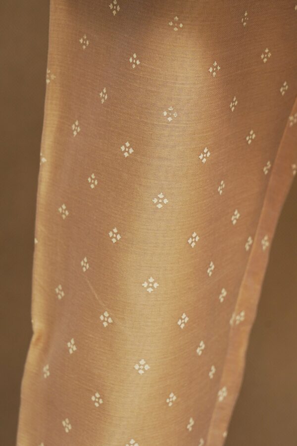 Beige green top with beige bottom and beige shawl kurti - Image 6