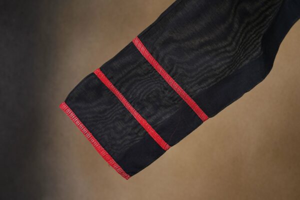 Black with floral top and dark beige bottom with black shawl kurti - Image 5
