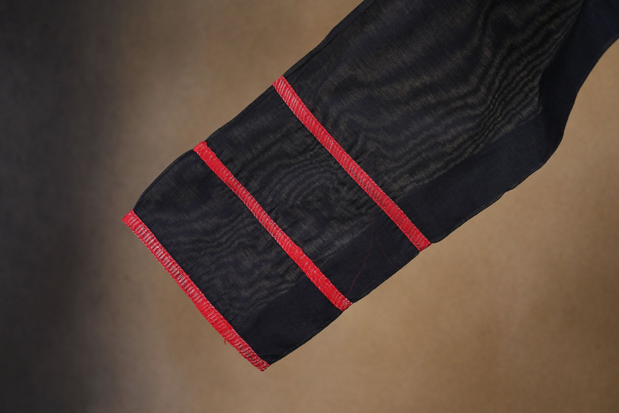 Black with floral top and dark beige bottom with black shawl kurti - Image 5