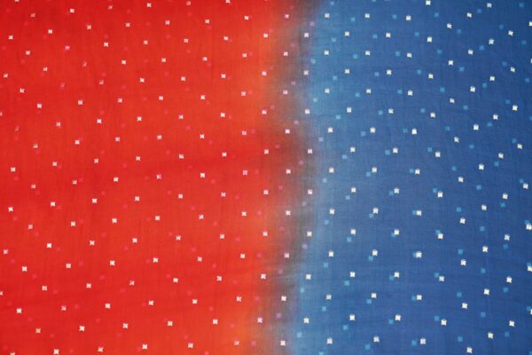 Blue design top with red bottom with red ad blue shawl kurti - Image 6
