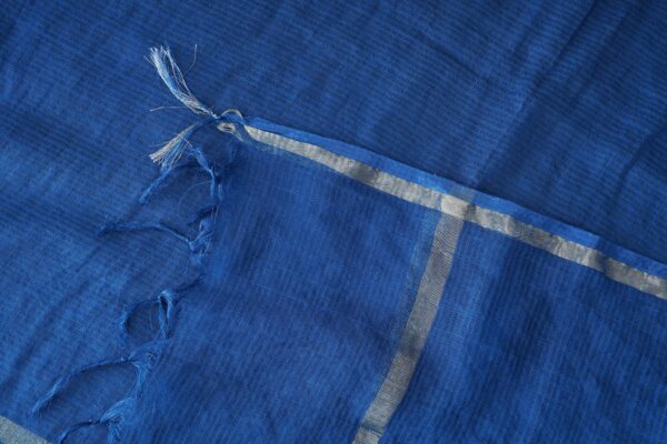 Blue floral design top with blue bottom and blue shawl kurti - Image 4