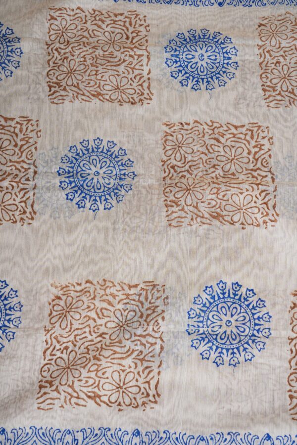 Blue floral top with half white bottom kurti - Image 3