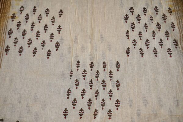 Brown deisgn top with checked white bottom and white and shawl kurti - Image 6