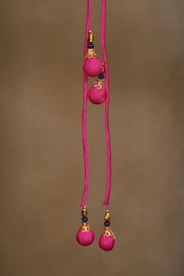 Dark blue top with yellow palazzo bottom and pink shawl kurti - Image 3