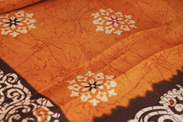 Dark maroon top with dark maroon bottom and brown orange shawl kurti - Image 7