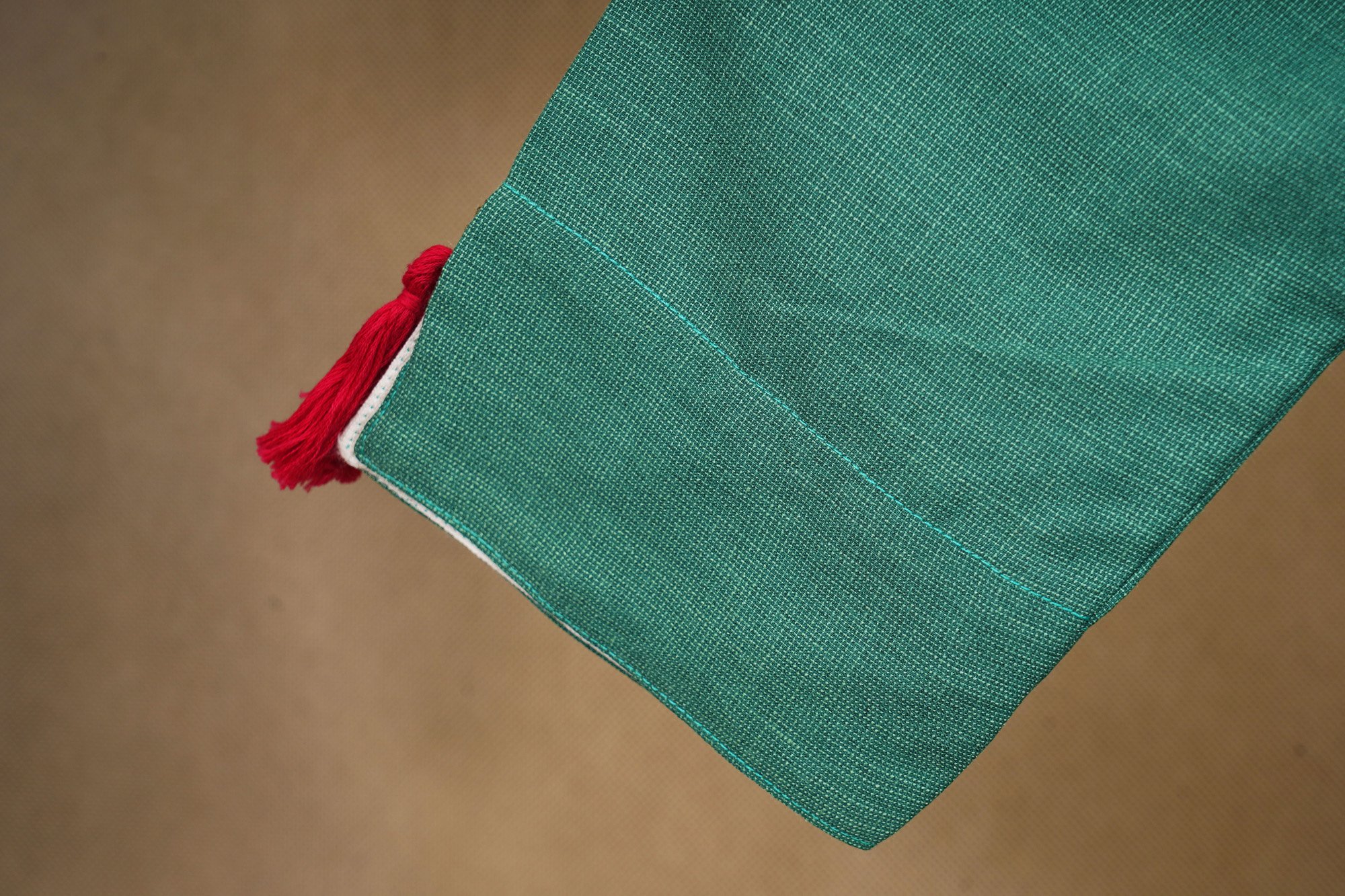 Green top with white bottom and white shawl kurti - Image 4