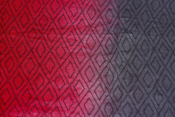 Grey and red top with black palazzo bottom and red shawl kurti - Image 6