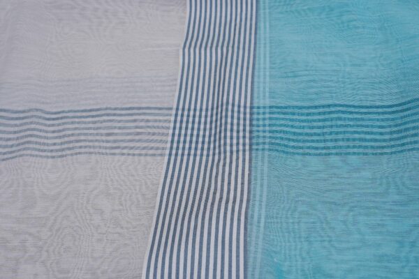 Light blue top with white bottom and light blue shawl kurti - Image 5