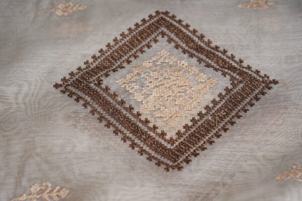 Light Brown floral top with half white bottom kurti - Image 6