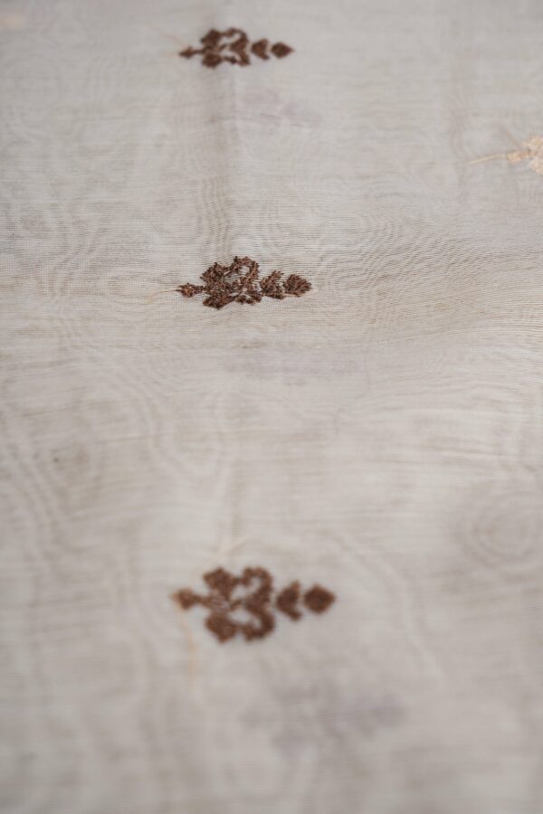 Light Brown floral top with half white bottom kurti - Image 7