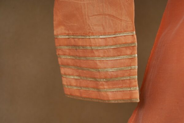 Light orange top with lavender bottom kurti - Image 3