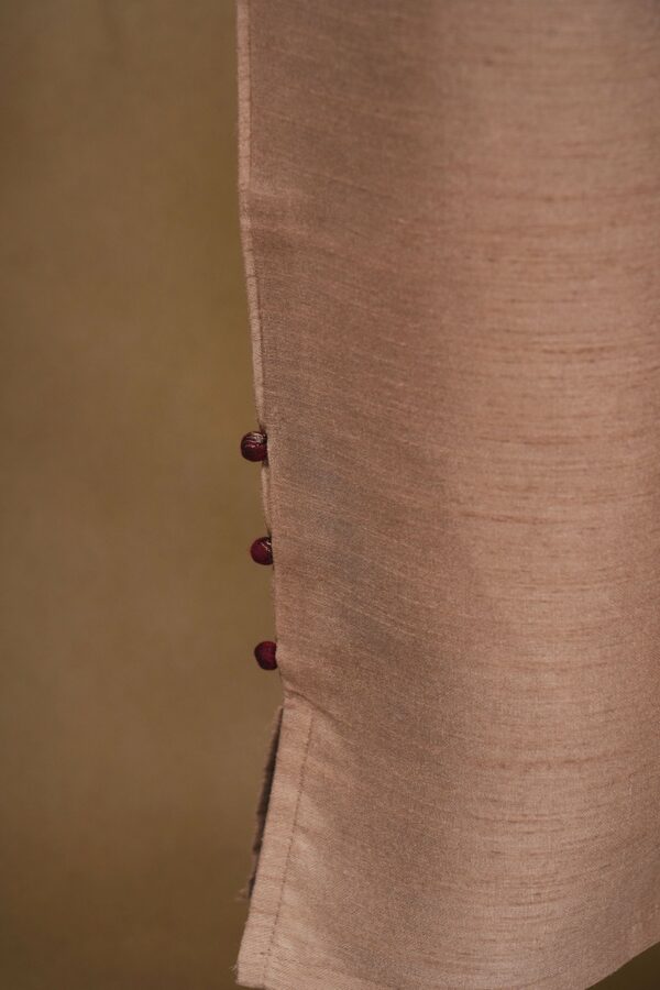 Maroon floral top with golden bottom Kurti - Image 4