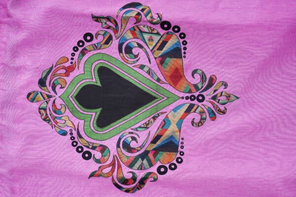 Pink design top with sky blue bottom and pink shawl kurti - Image 4