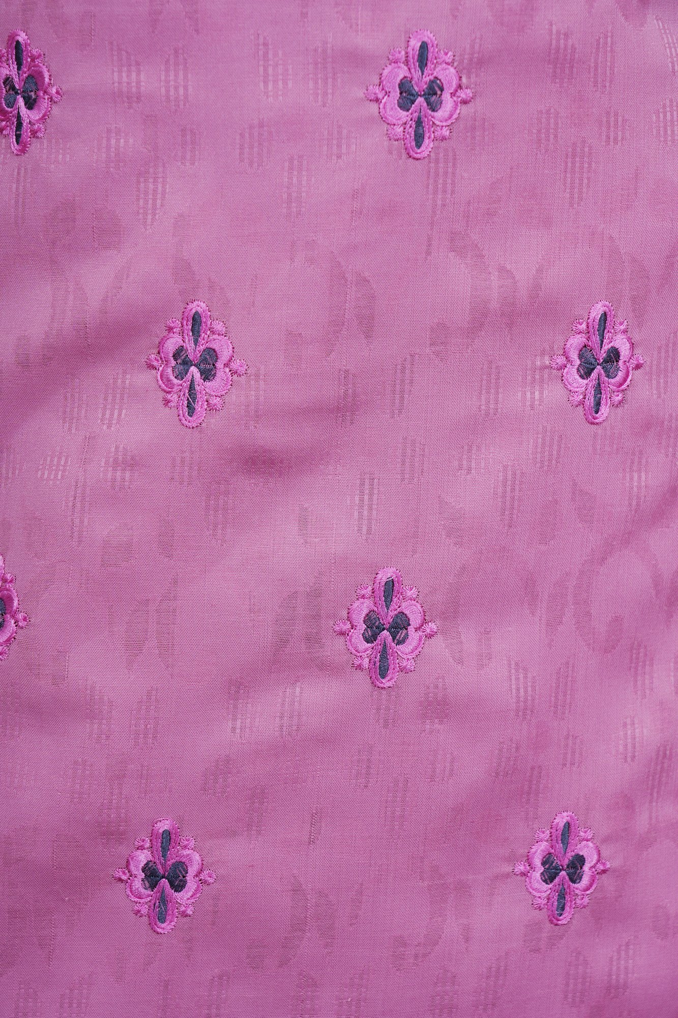 Pink floral design top with grey bottom and grey shawl kurti - Image 3