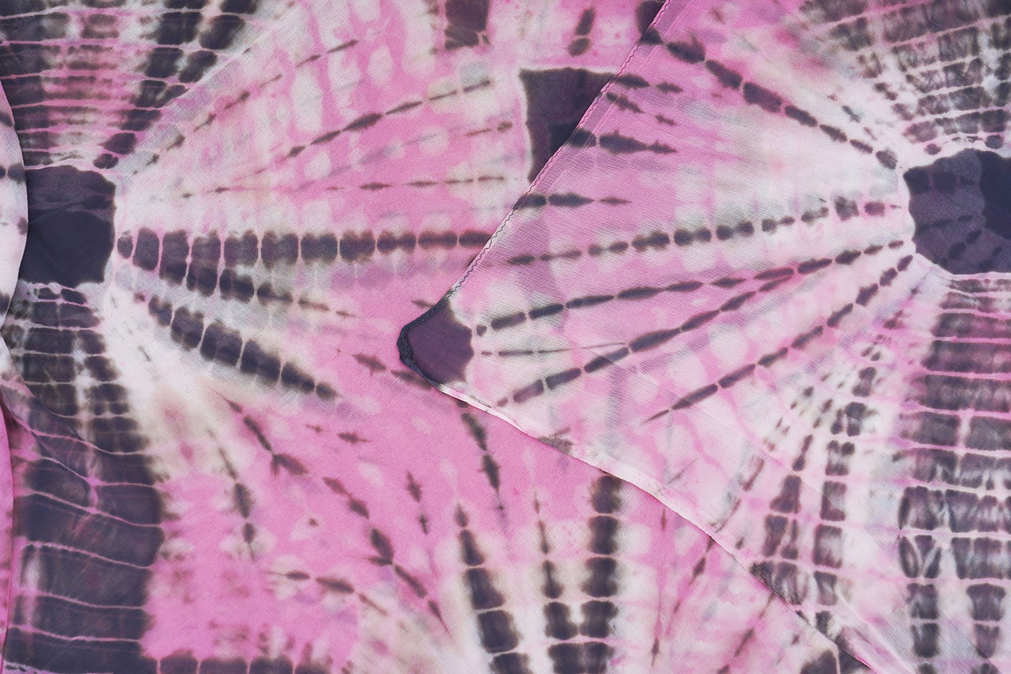 Pink floral design top with grey bottom and grey shawl kurti - Image 4