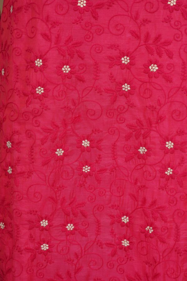 Pink design top with pink bottom and pink shawl kurti - Image 4