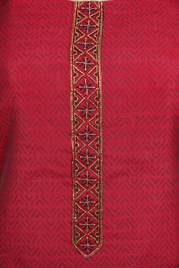 Red top with black bottom and black shawl kurti - Image 4