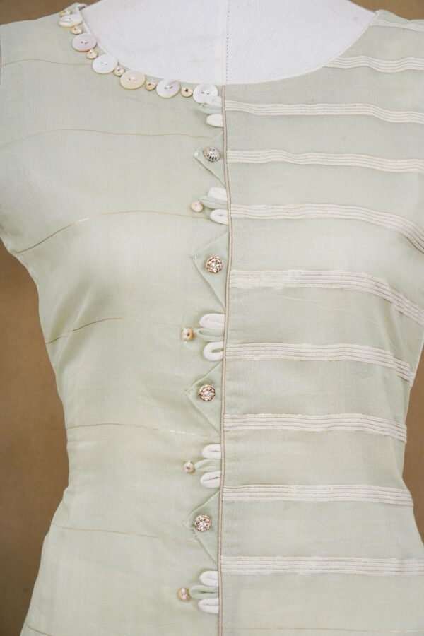 White design top with white bottom and white shawl kurti - Image 3