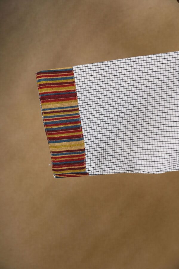 White top with grey coat and red palazzo bottom kurti - Image 3