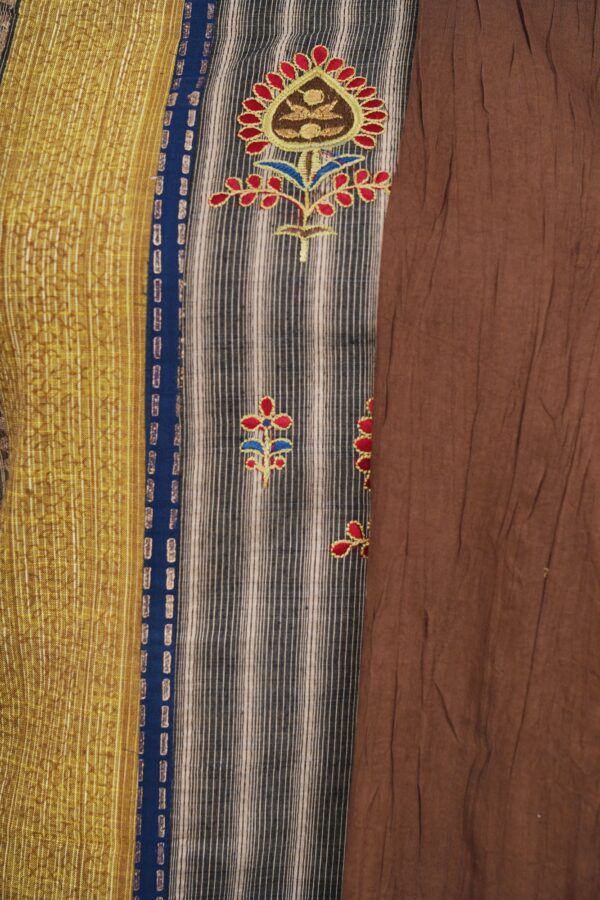 Yellow with blue strip top and dark blue bottom kurti - Image 2
