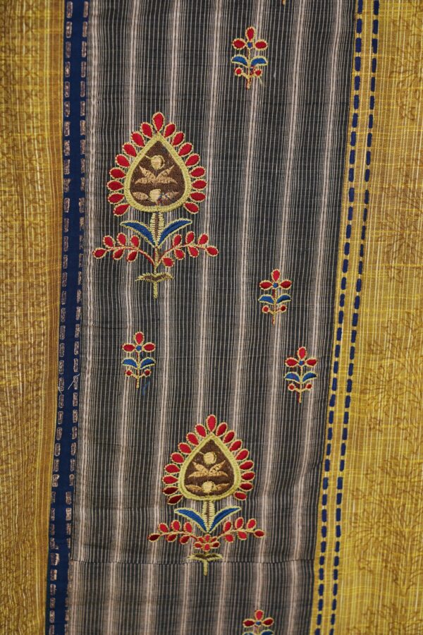 Yellow with blue strip top and dark blue bottom kurti - Image 4