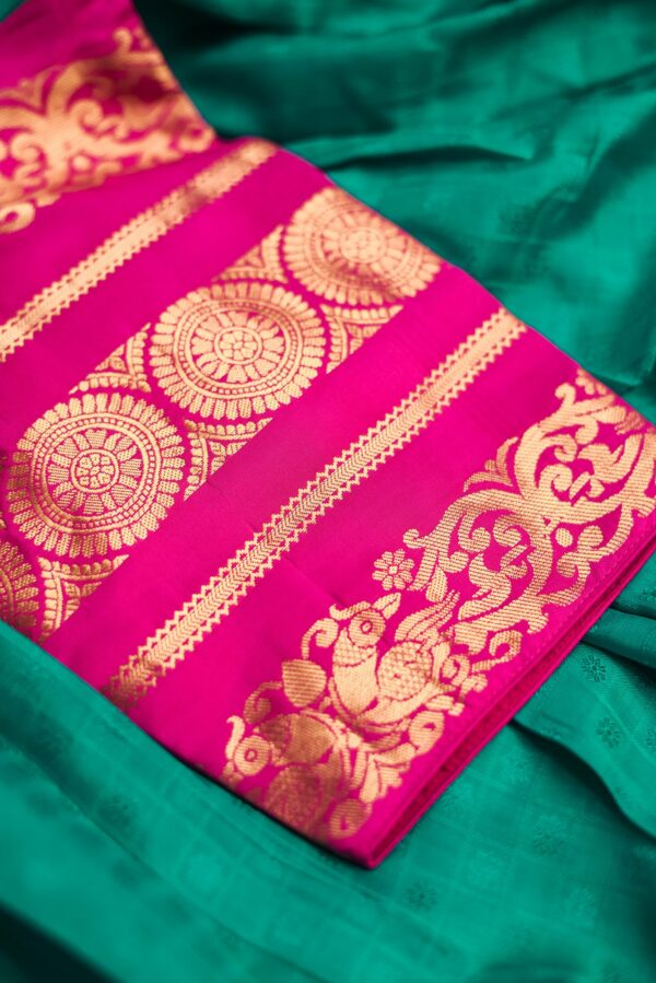 Turquoise Blue and pink bottom lehenga - Image 3
